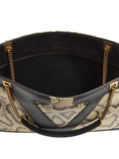 Valentino Garavani Viva Superstar Medium Python Shopping Bag