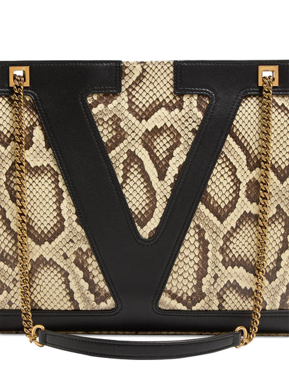 Valentino Garavani Viva Superstar Medium Python Shopping Bag