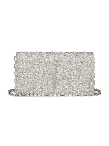 Christian Louboutin Bettina Suede Strass and Pearls Clutch