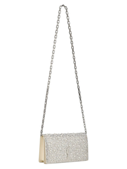 Christian Louboutin Bettina Suede Strass and Pearls Clutch