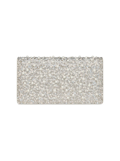 Christian Louboutin Bettina Suede Strass and Pearls Clutch