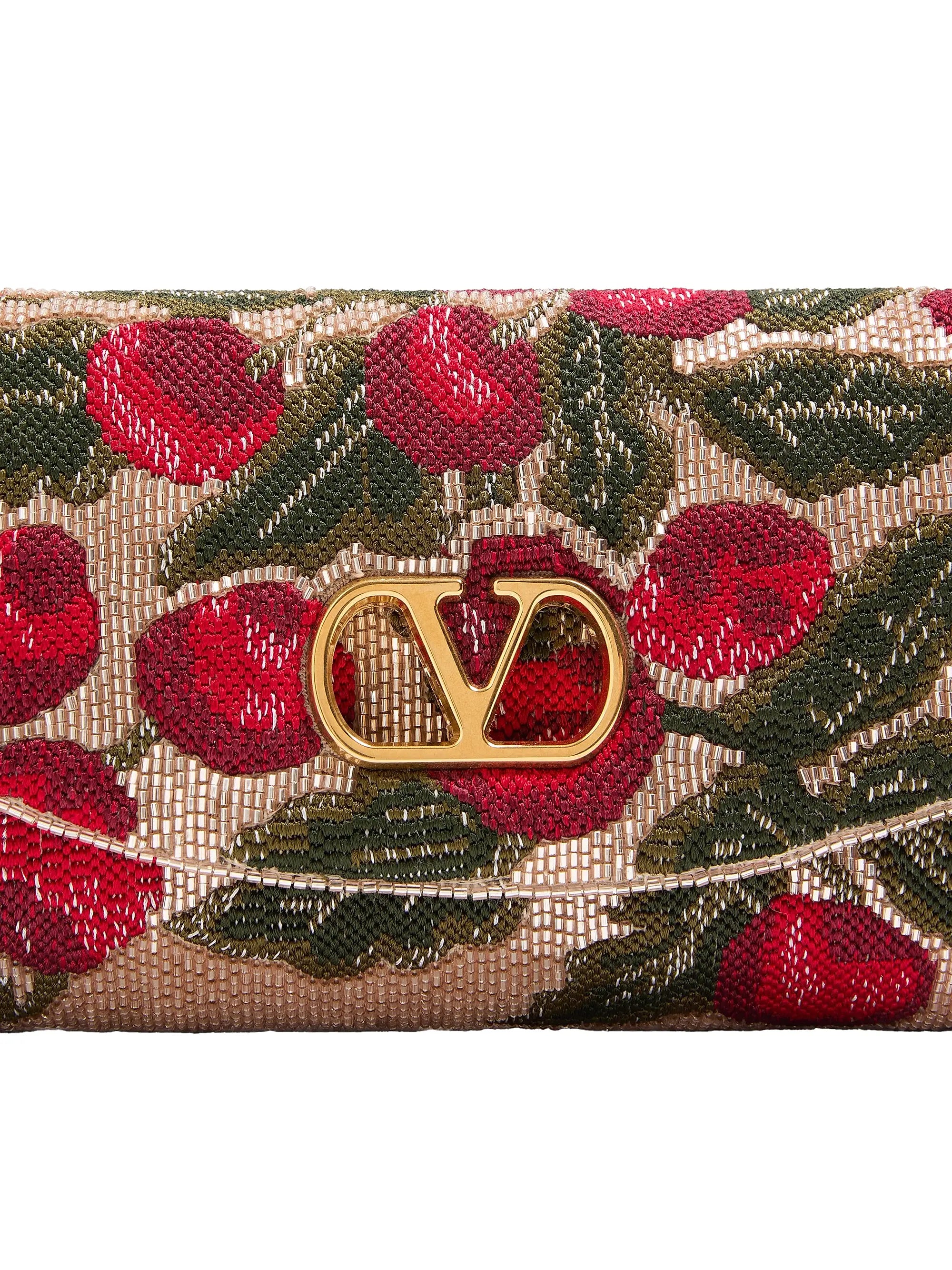 Valentino Garavani Devain Embroidered Small Top Handle Bag