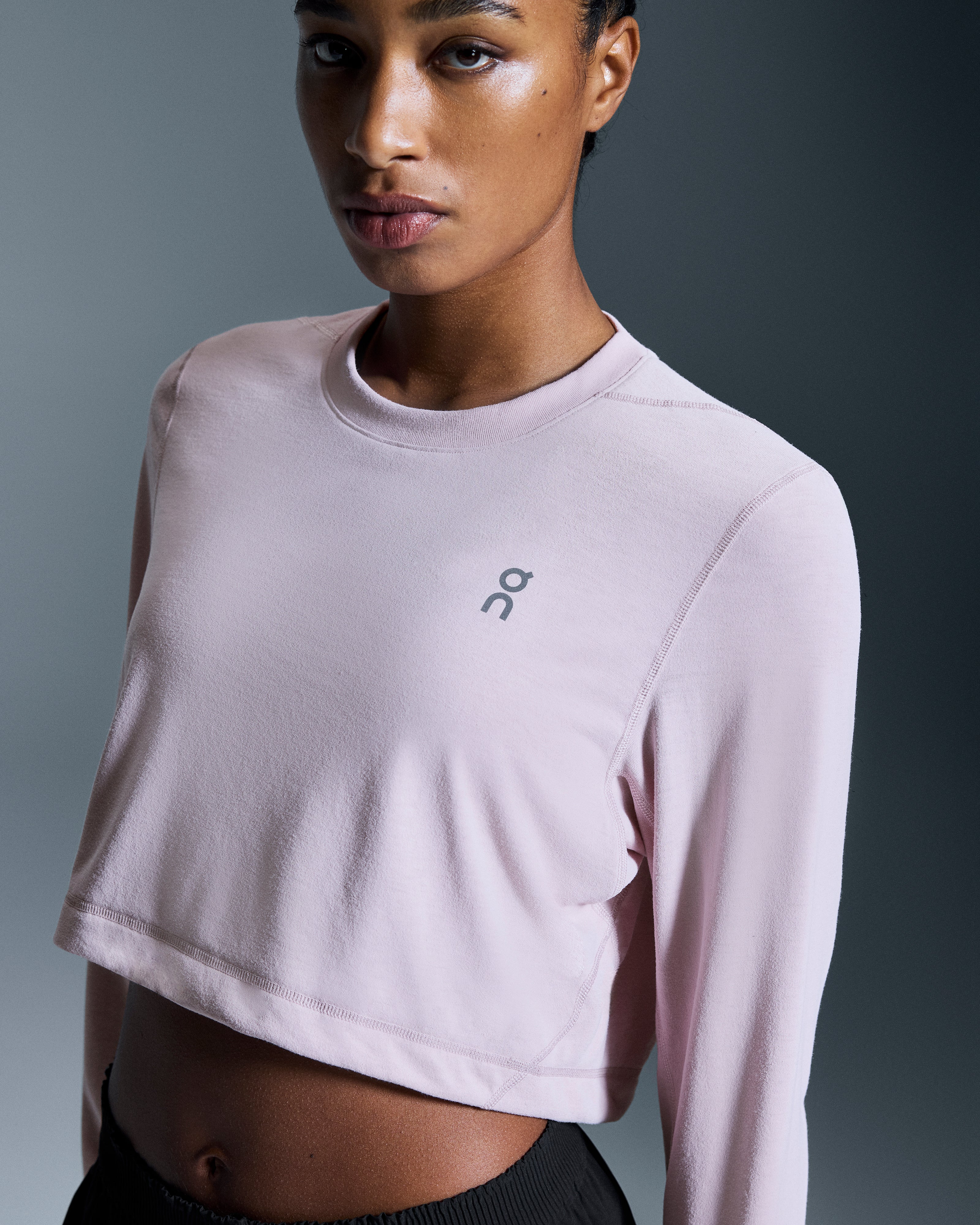 on train long-t crop graphic Mauve (Women's)