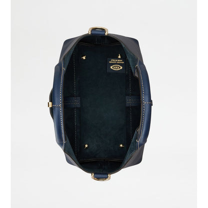 Tods Tote Shopping Bag In Leather Mini Blue