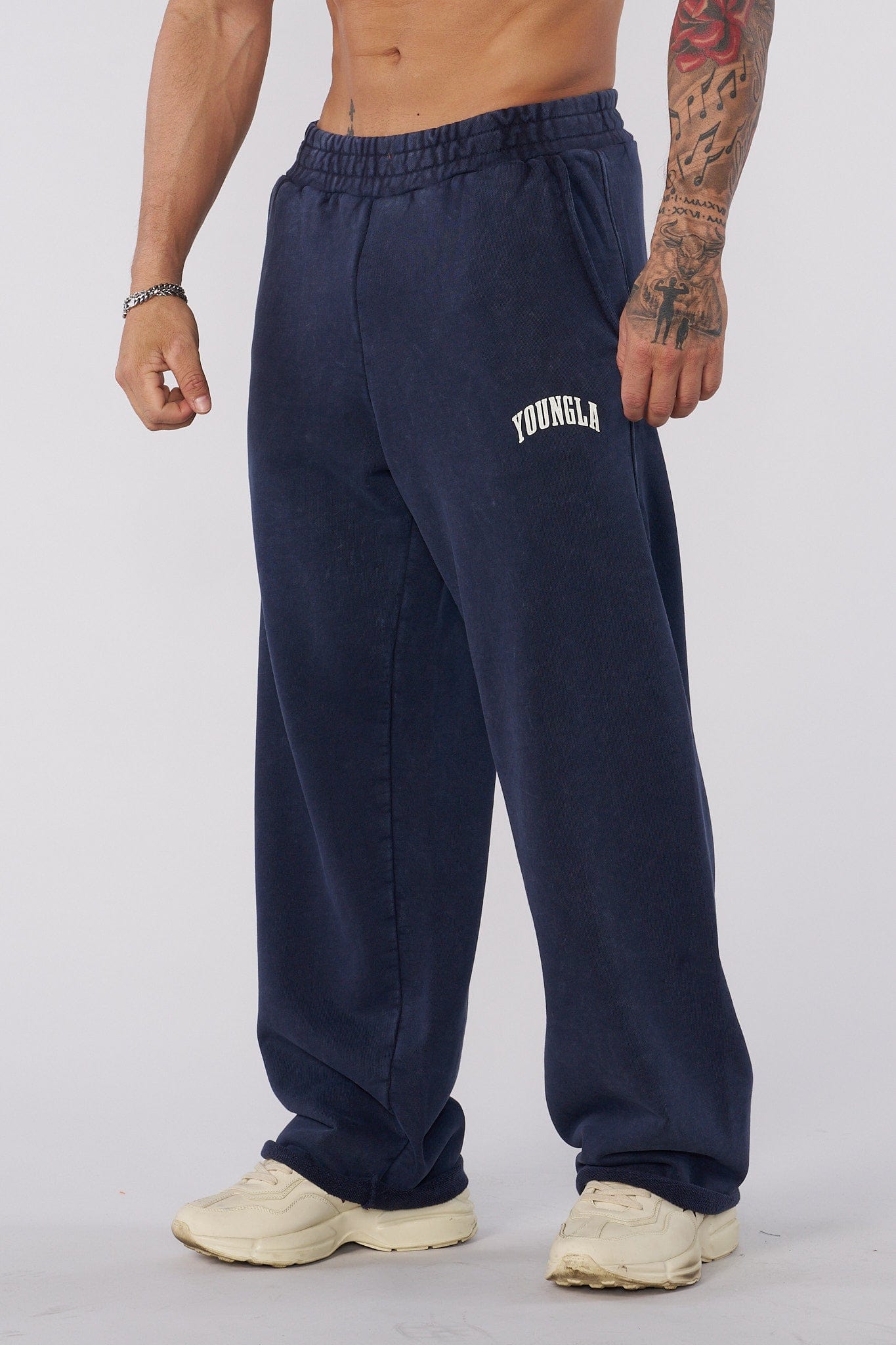 YoungLA 2088 - New Wave Baggy Sweats Navy Purple Wash