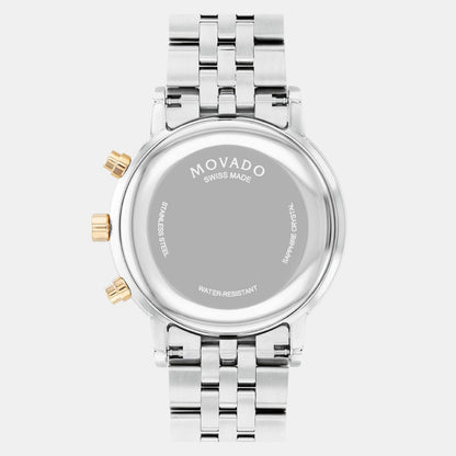 Movado Museum Classic Men Quartz Black Dial Chronograph Stainless Steel Watch 607777