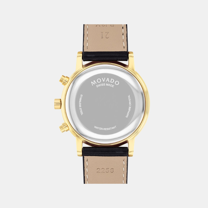 Movado Museum Classic Men Quartz White Dial Chronograph Stainless Steel Watch 607888