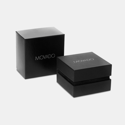Movado Museum Classic Men Quartz Black Dial Analog Stainless Steel Watch 607964
