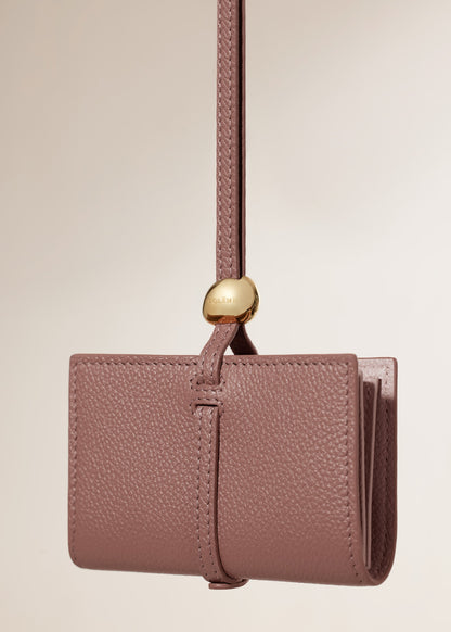 Polene Kaye Card Holder Textured Duo Blush