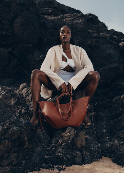 Polene Cyme Textured Cognac