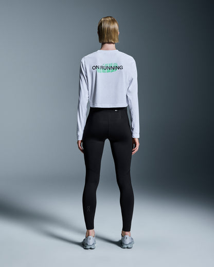 On Train Long-T Crop Graphic White (Women'S)
