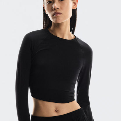On Studio Long-T Crop Black (Women'S)