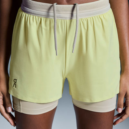 On 3" Performance 2/1 Shorts Limelight | Sand (Women'S)