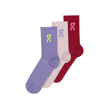 On Logo Sock High 3P Orchid | Comet