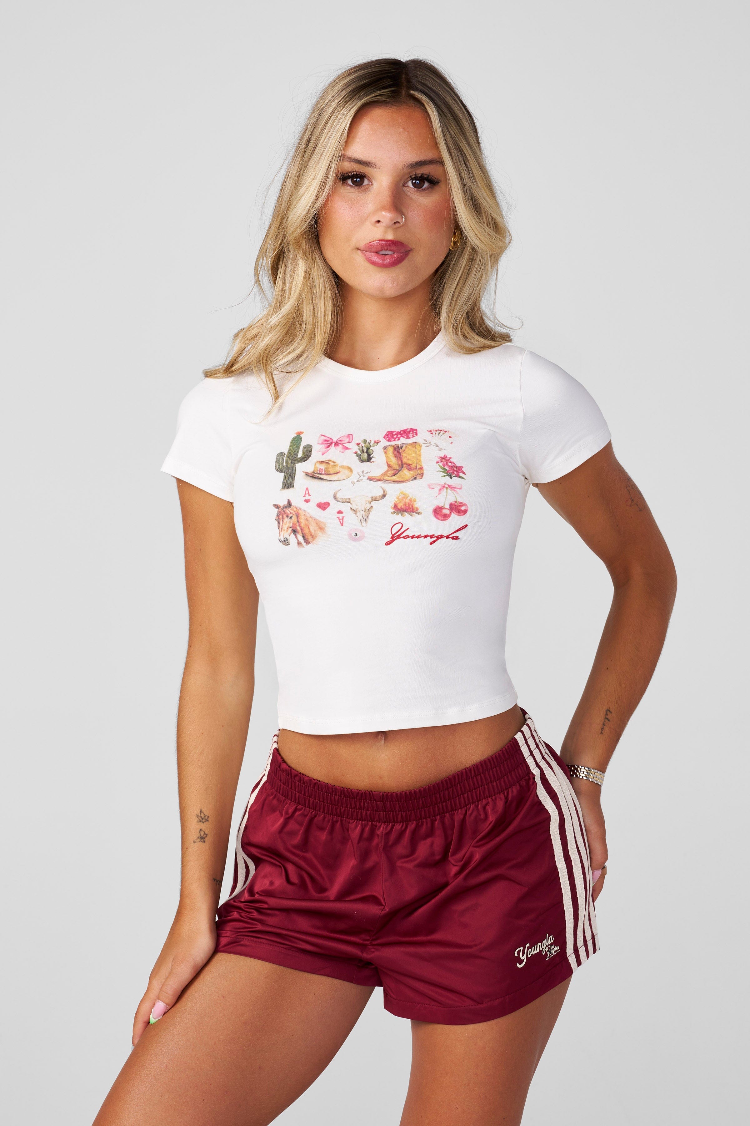 YoungLA W401 Vintage Baby tee White