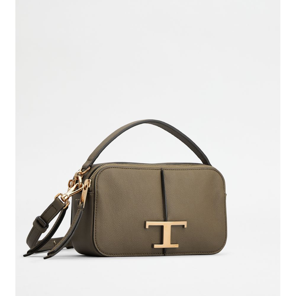 Tods T Timeless Camera Bag In Leather Mini Beige