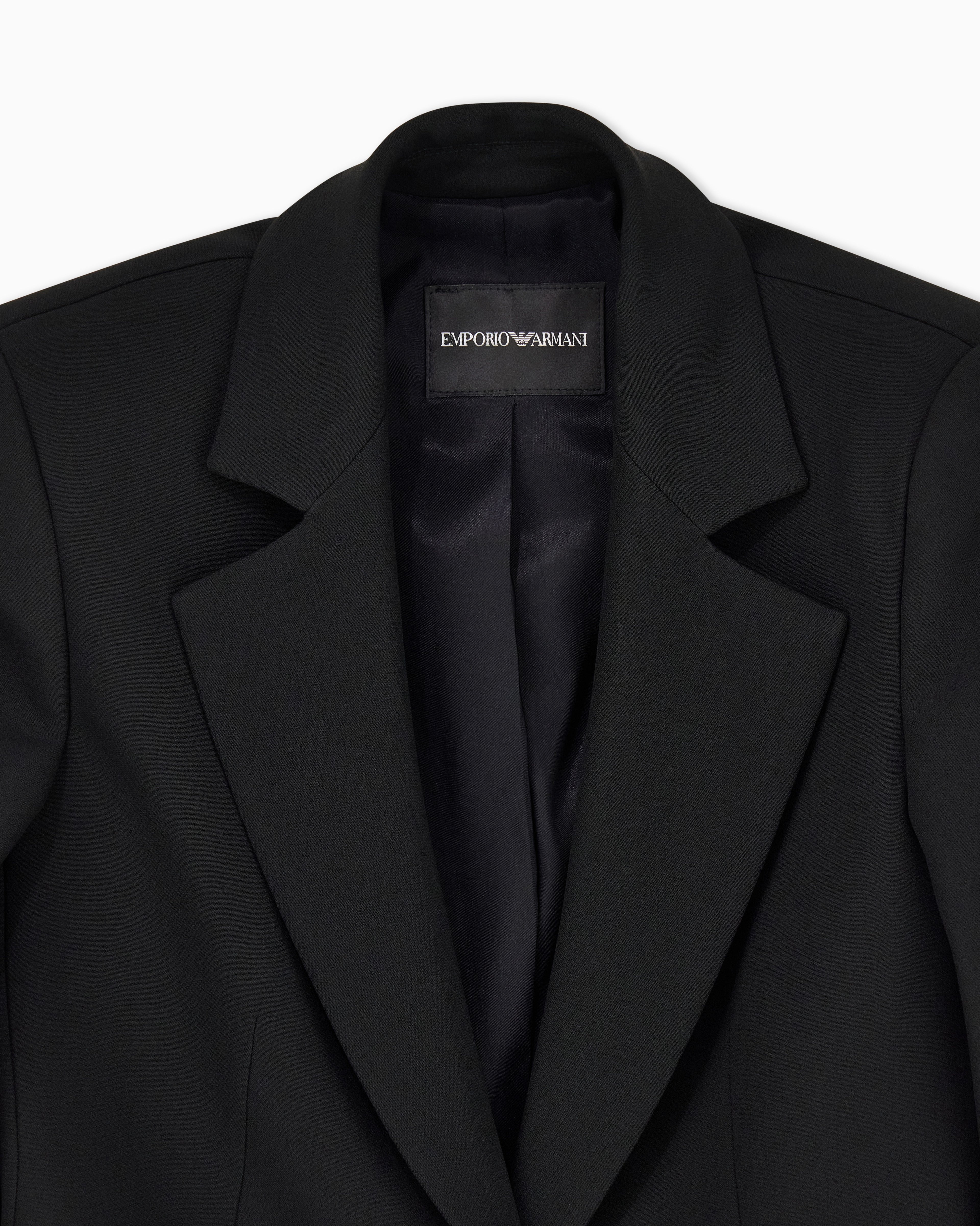 Emporio Armani Cady crepe jacket with lapels in a slim fit Essential