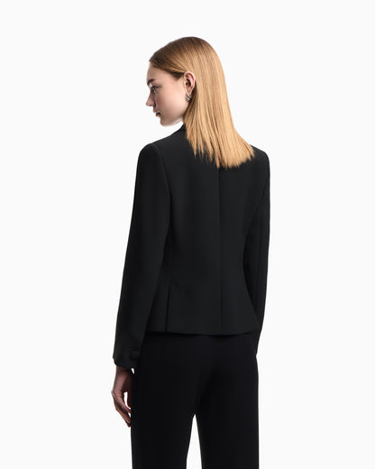 Emporio Armani Cady crepe jacket with lapels in a slim fit Essential