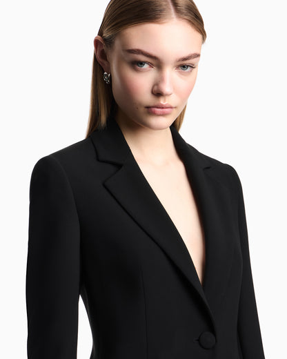 Emporio Armani Cady crepe jacket with lapels in a slim fit Essential