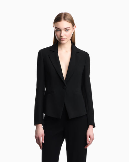 Emporio Armani Cady crepe jacket with lapels in a slim fit Essential