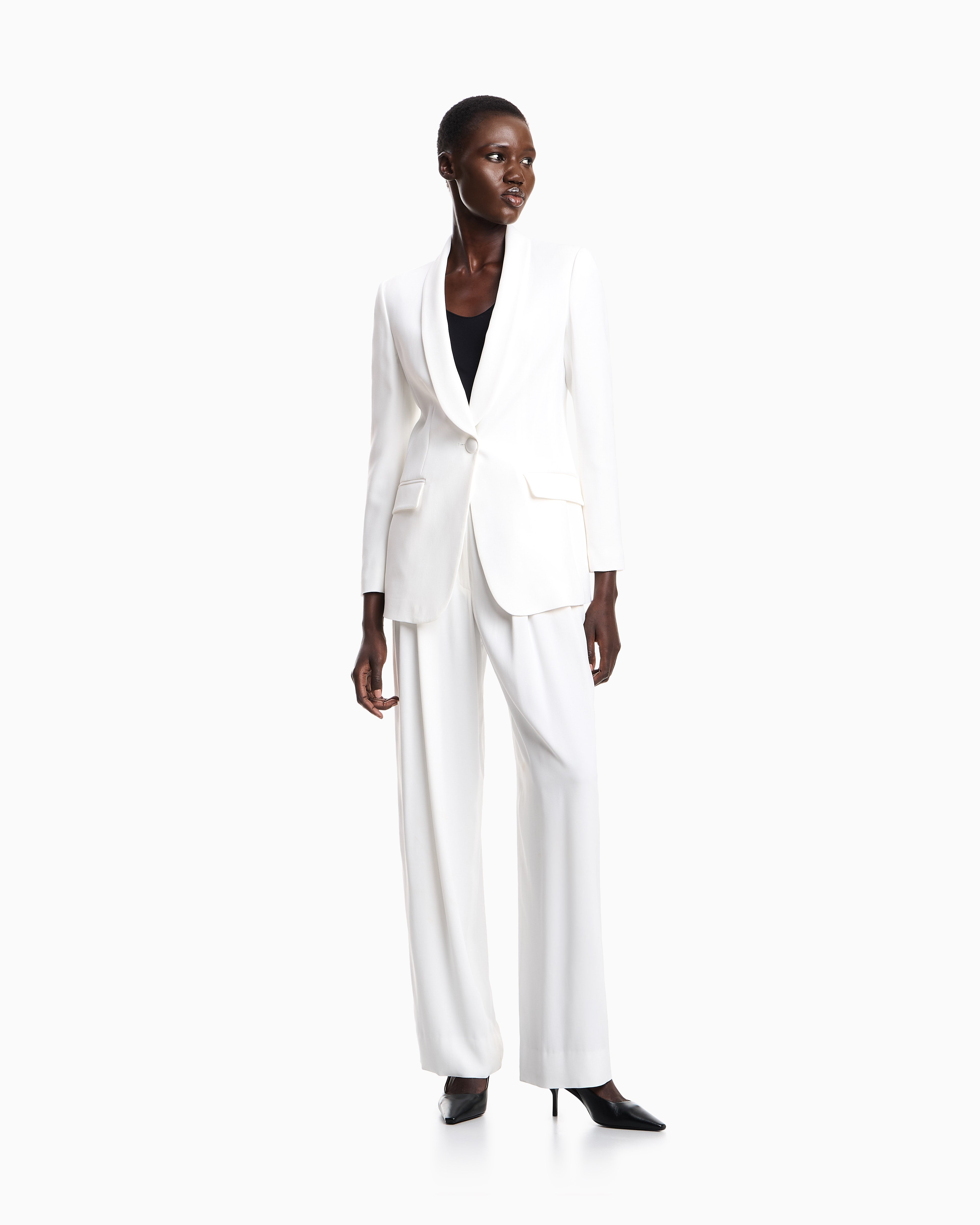 Emporio Armani Satin blazer in a single-breasted cut with pockets Essential