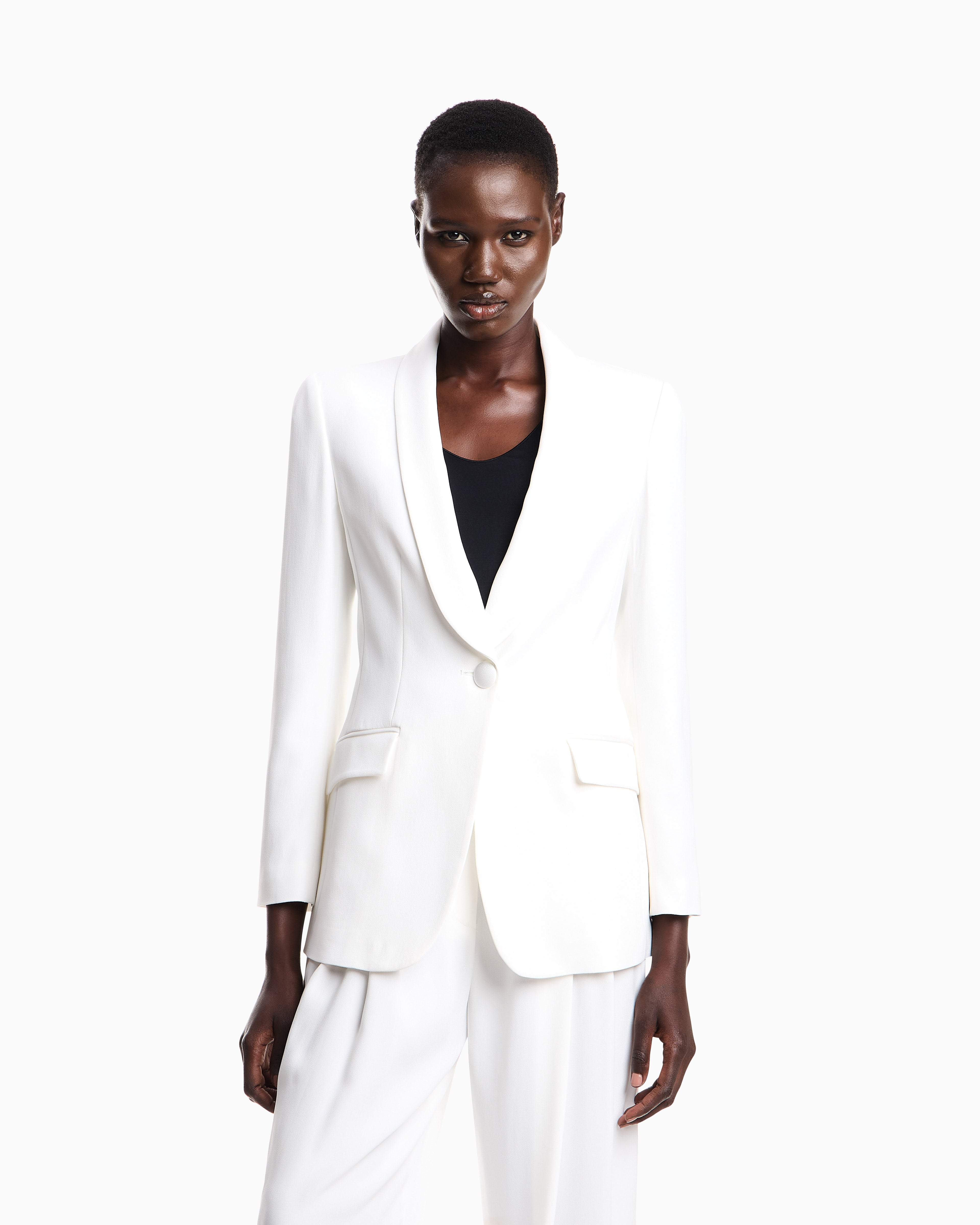 Emporio Armani Single-breasted blazer in envers satin