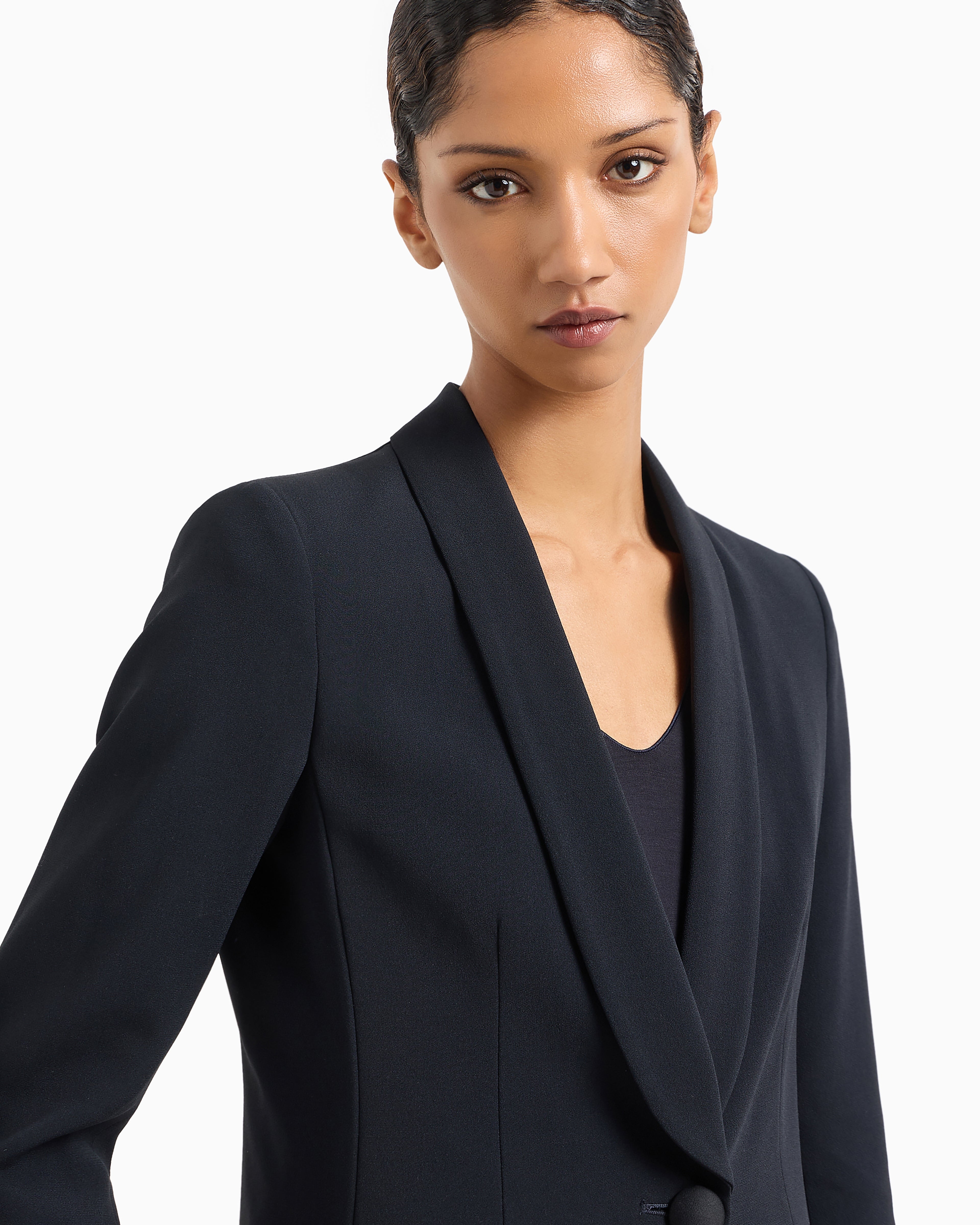 Emporio Armani Single-breasted blazer in envers satin
