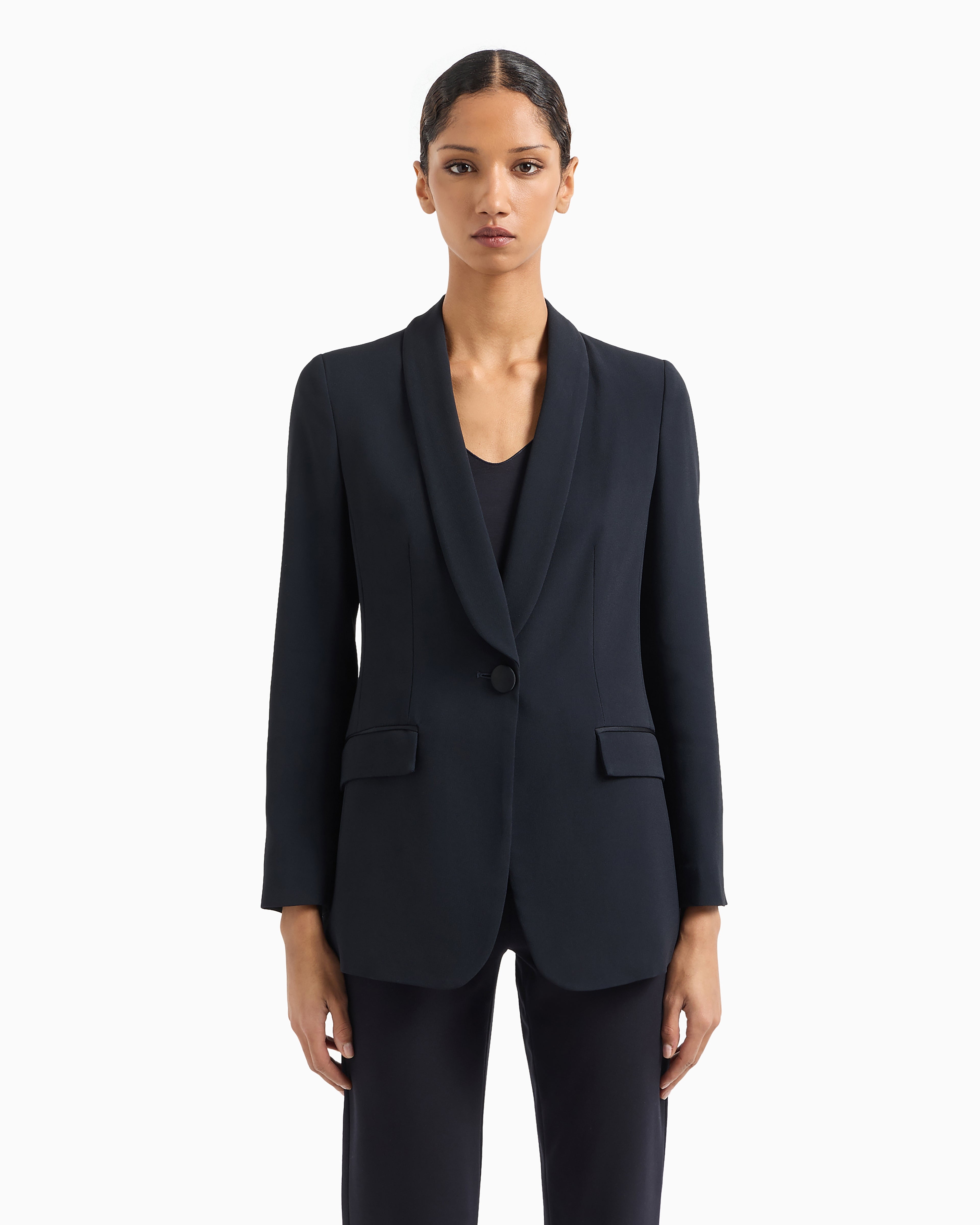 Emporio Armani Single-breasted blazer in envers satin
