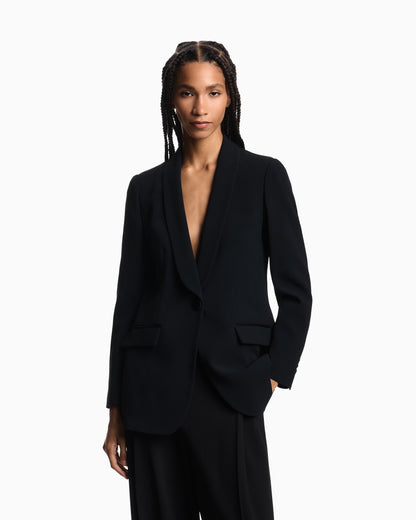 Emporio Armani Satin blazer in a single-breasted cut with pockets Essential