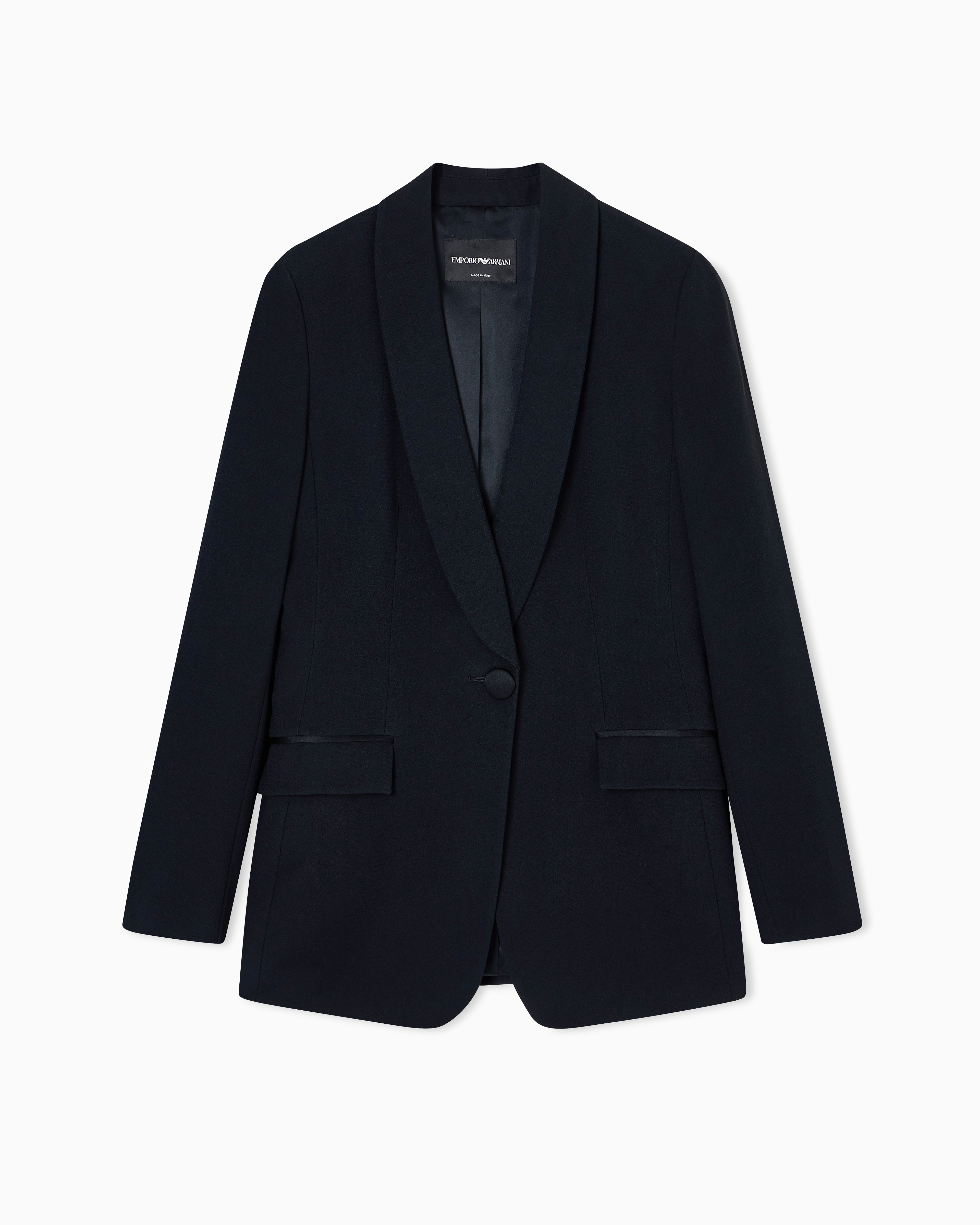 Emporio Armani Satin blazer in a single-breasted cut with pockets Essential
