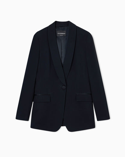 Emporio Armani Satin blazer in a single-breasted cut with pockets Essential