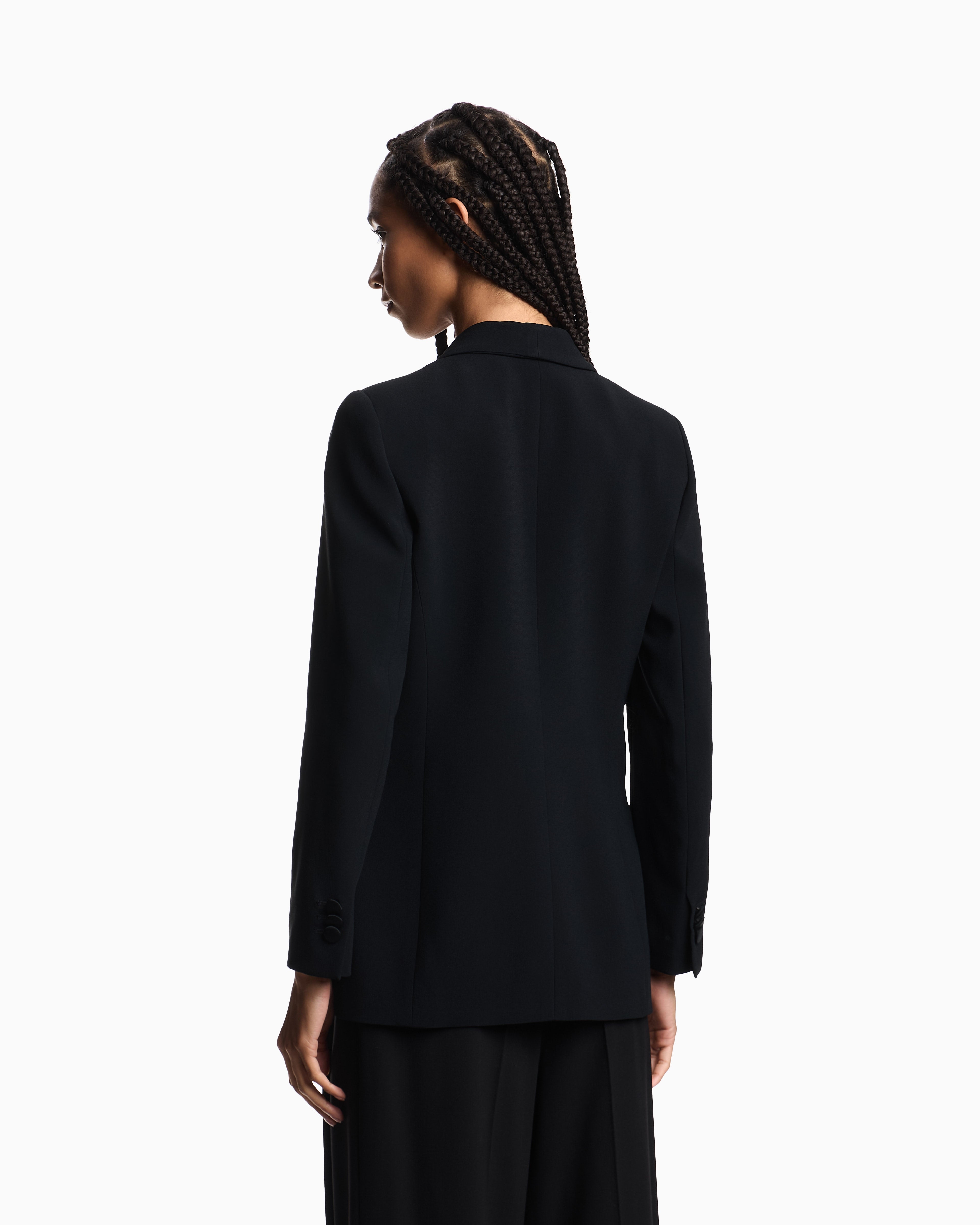 Emporio Armani Satin blazer in a single-breasted cut with pockets Essential