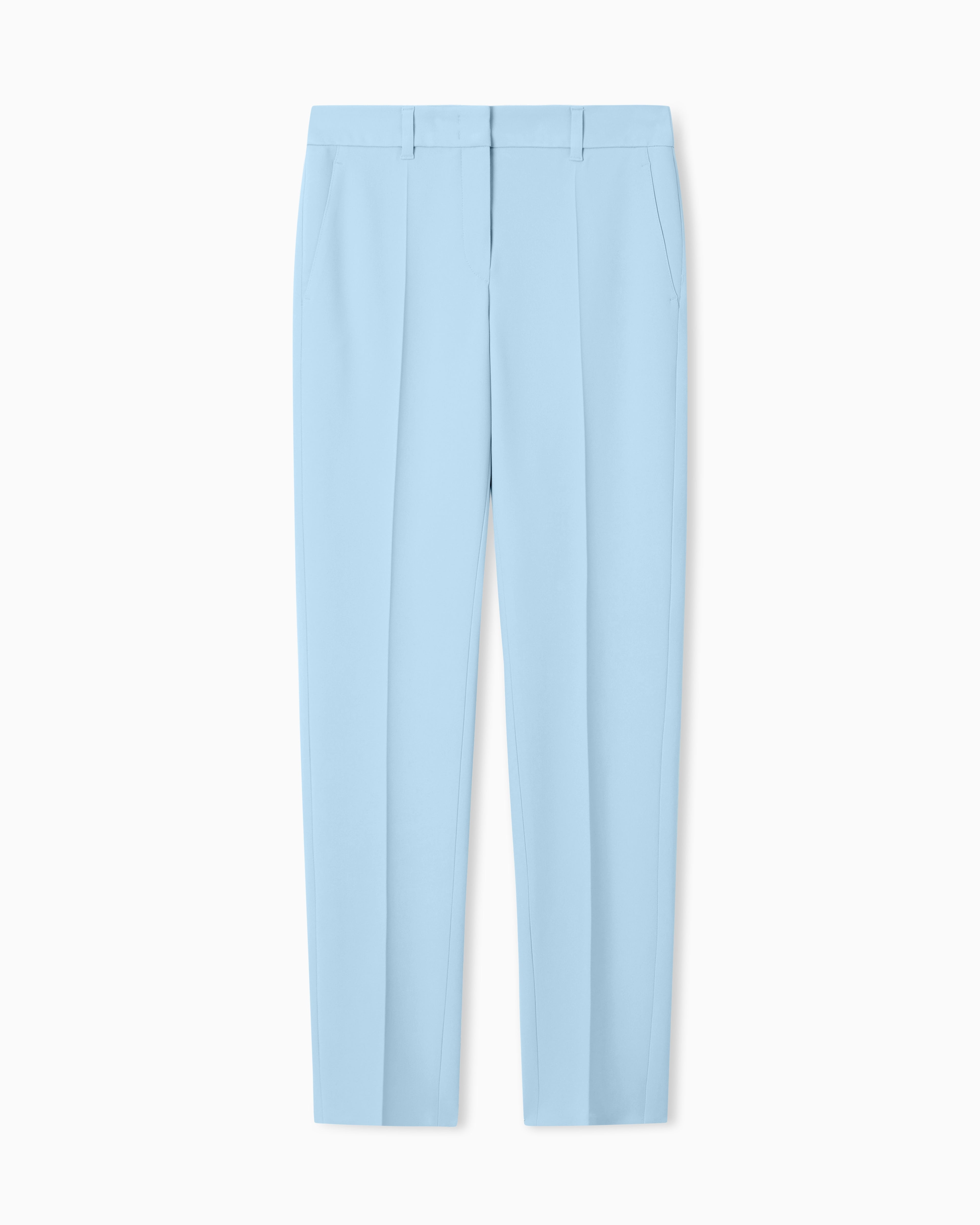 Emporio Armani Cady crêpe trousers with belt loops and rib