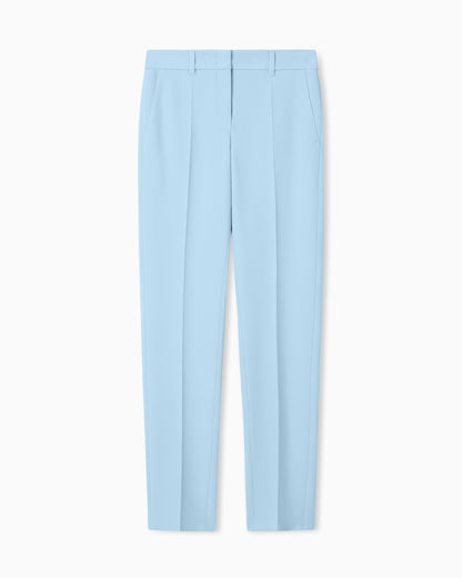 Emporio Armani Cady crêpe trousers with belt loops and rib