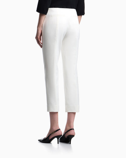 Emporio Armani High-waisted trousers in stretch cotton gabardine Essential