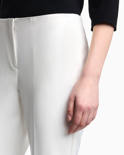 Emporio Armani High-waisted trousers in stretch cotton gabardine Essential