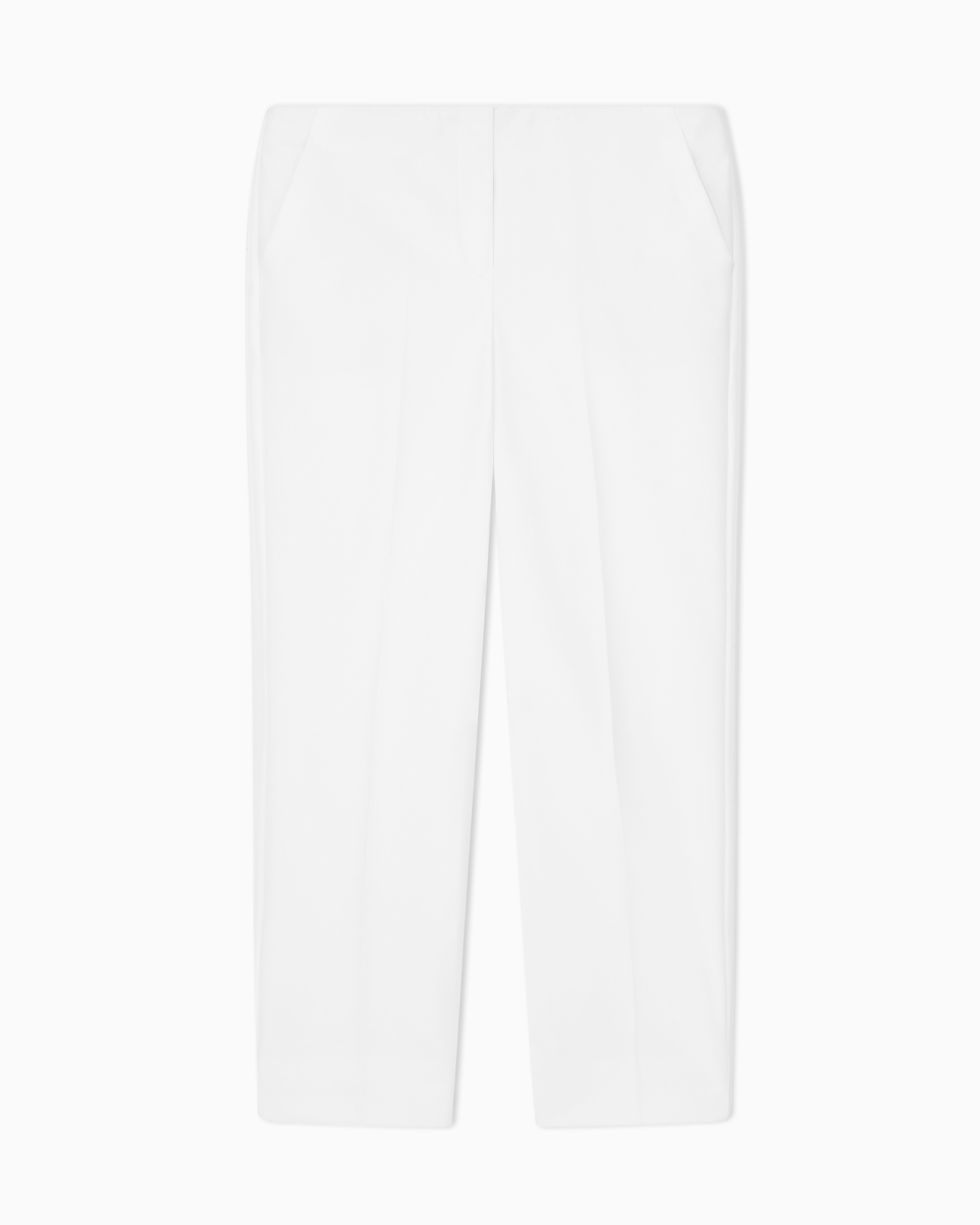 Emporio Armani High-waisted trousers in stretch cotton gabardine Essential
