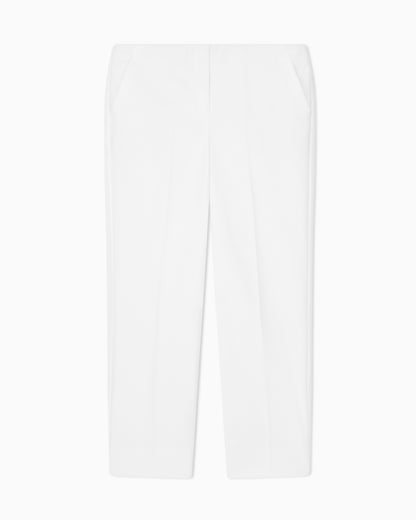 Emporio Armani High-waisted trousers in stretch cotton gabardine Essential