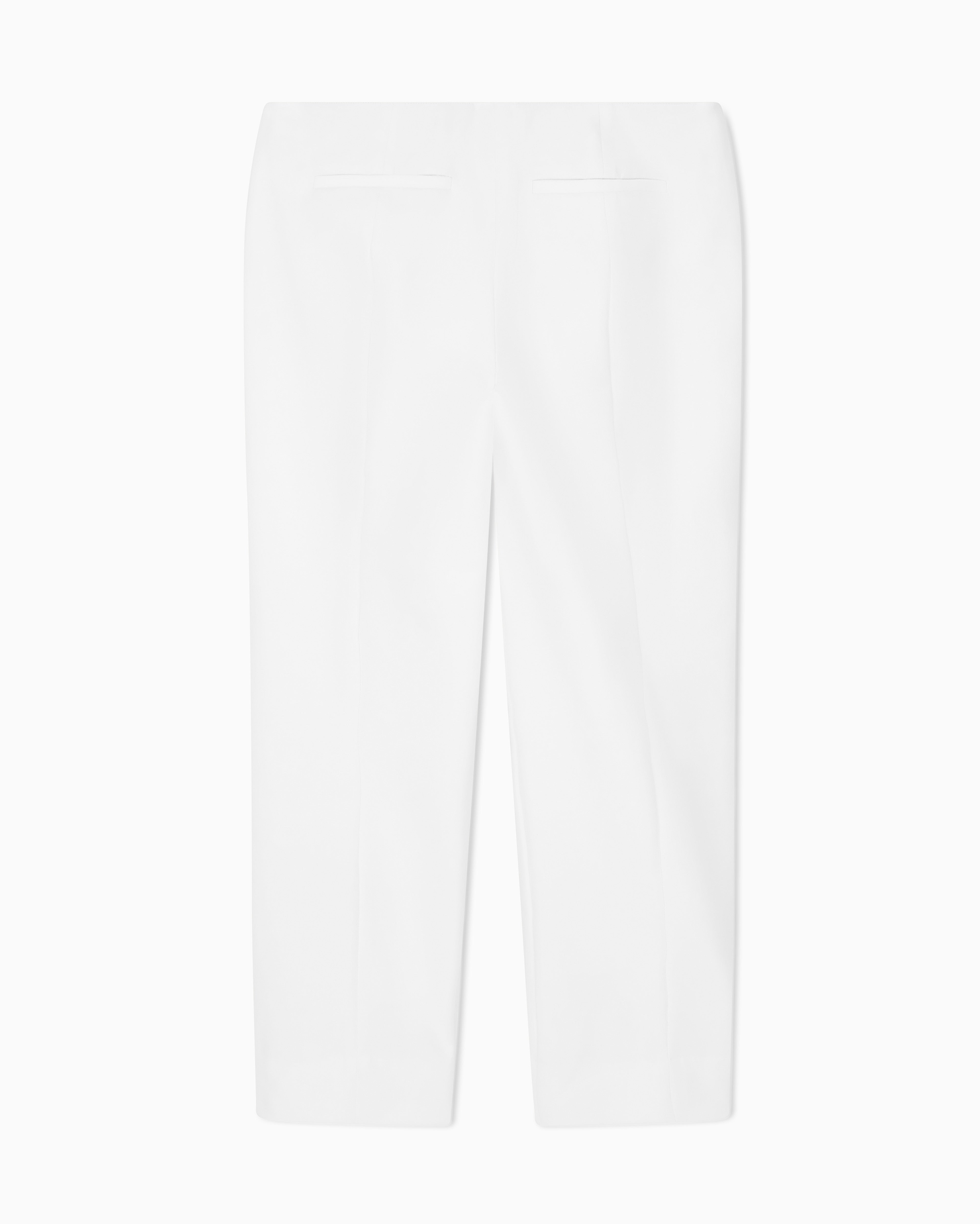 Emporio Armani High-waisted trousers in stretch cotton gabardine Essential