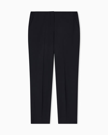 Emporio Armani High-waisted trousers in stretch cotton gabardine Essential