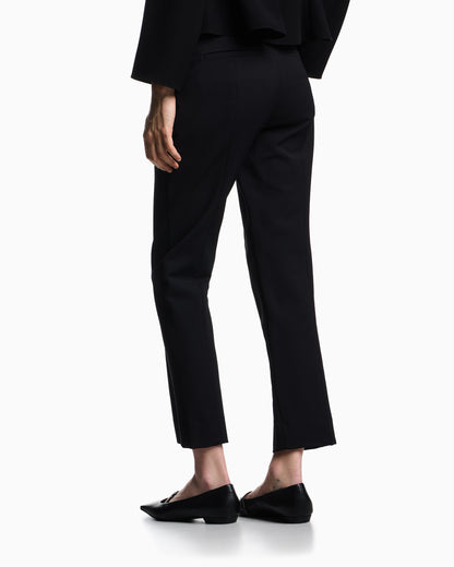 Emporio Armani High-waisted trousers in stretch cotton gabardine Essential