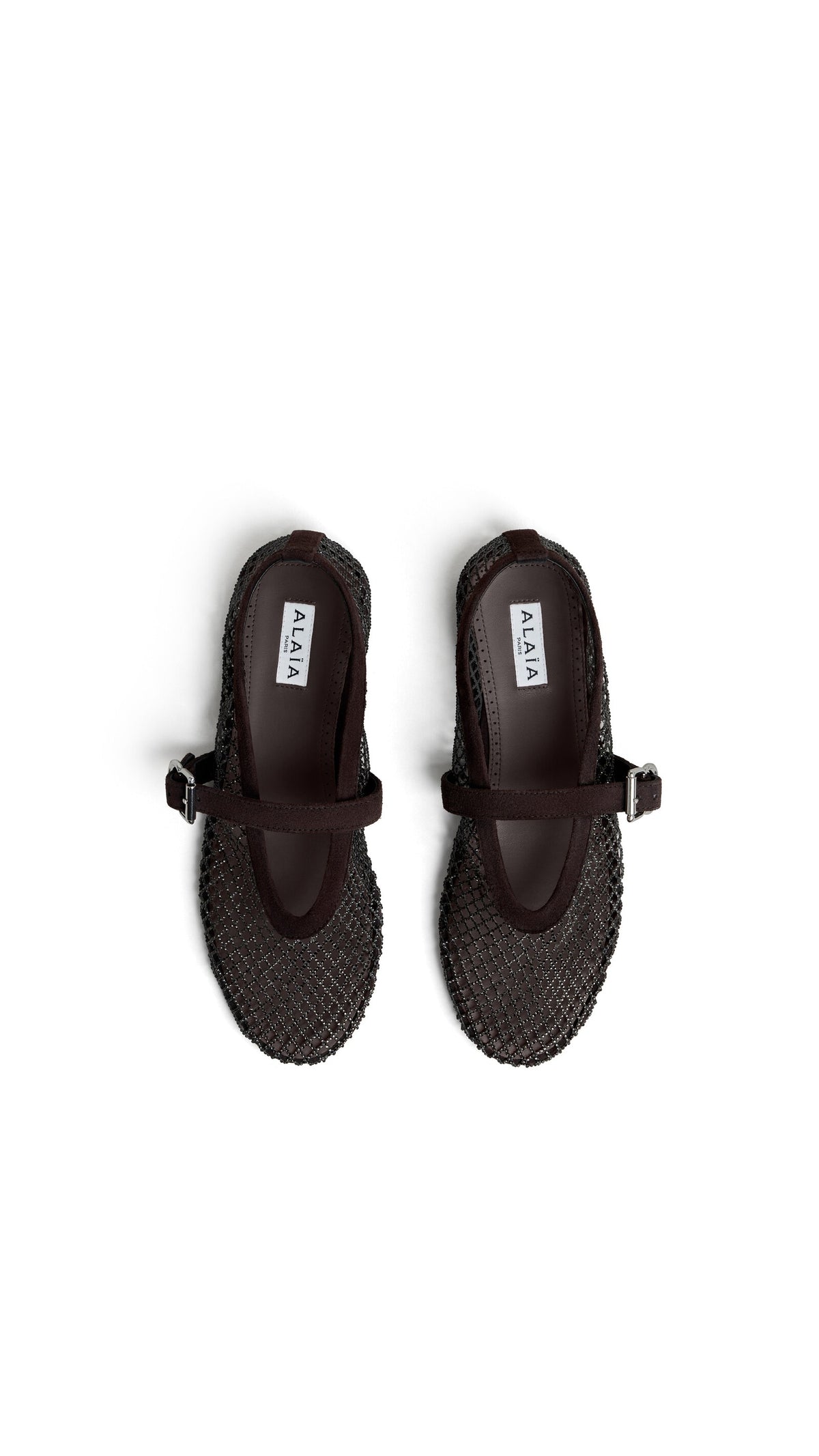 Alaïa Ballet Flats In Strass Fishnet