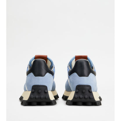Sneakers Tods 1T In Suede And Fabric Light Blue Womens