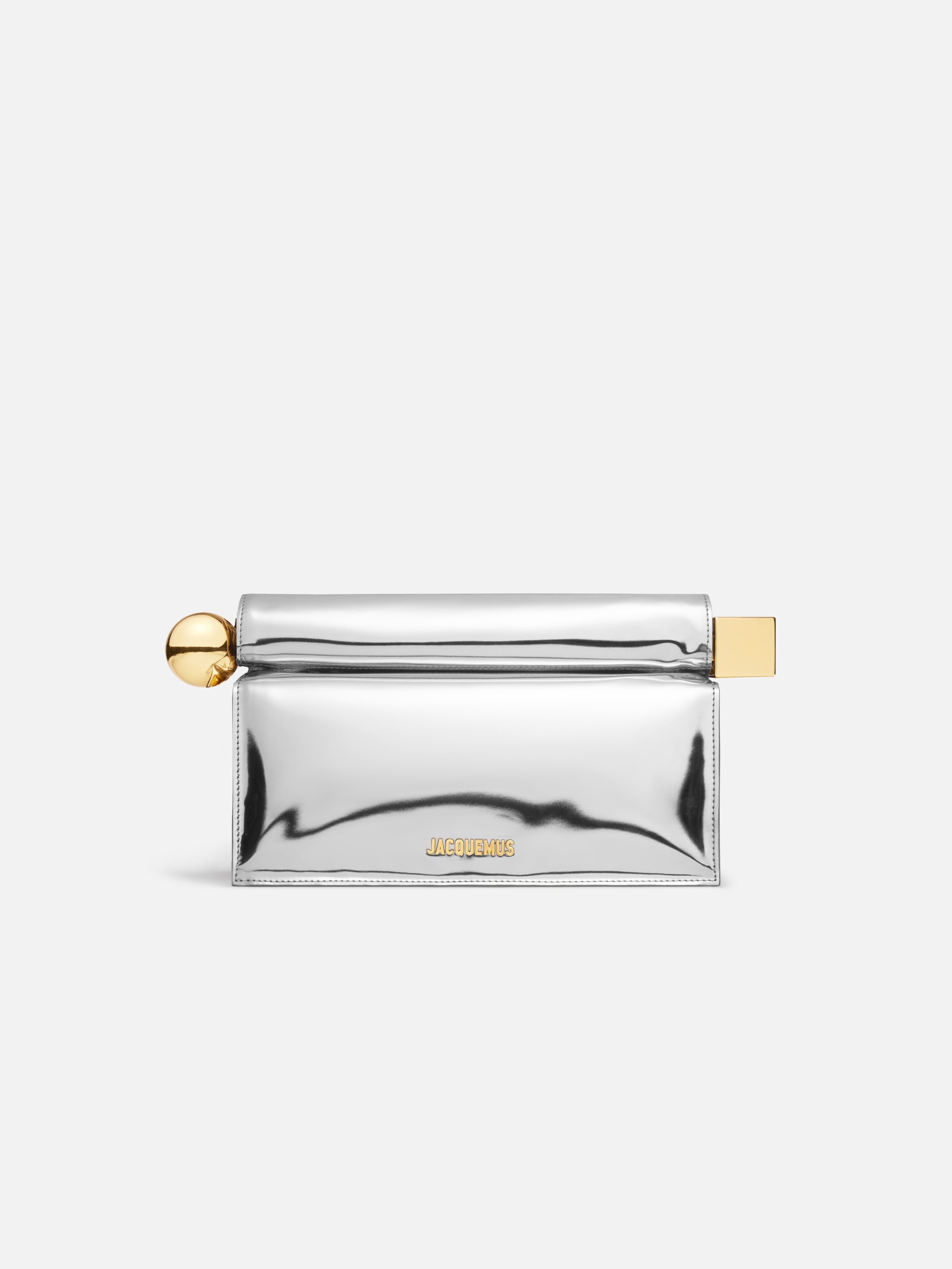 Jacquemus The Rond CarreClutch Take-Out Clutch Silver
