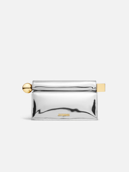 Jacquemus The Rond CarreClutch Take-Out Clutch Silver