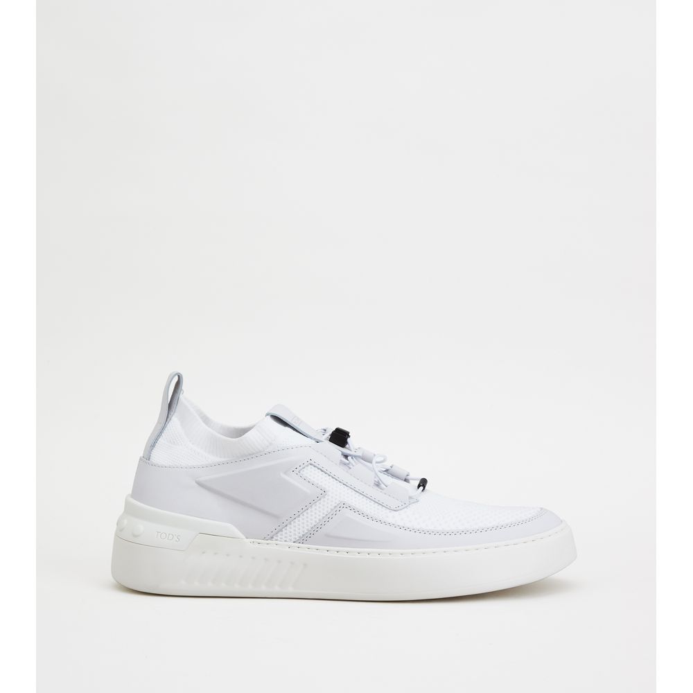 Tods No_Code X In Leather And Technical Fabric White Mens