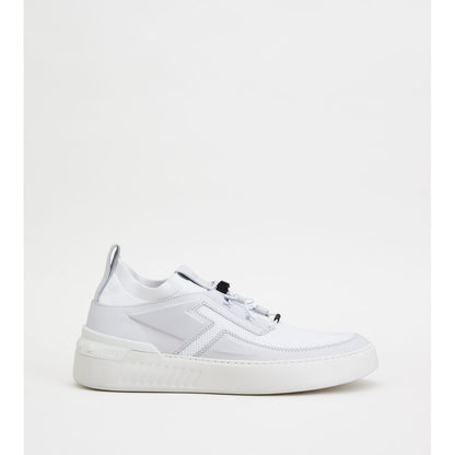 Tods No_Code X In Leather And Technical Fabric White Mens