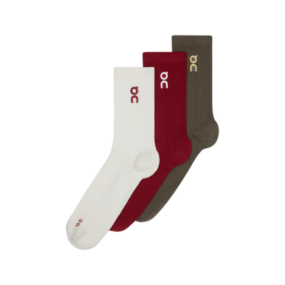 On Embroidered Logo Sock 3P Year Of The Horse Grizzly | Ivory