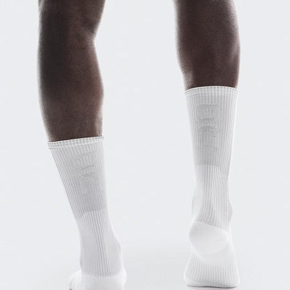 On Performance Run Sock High White | Glacier