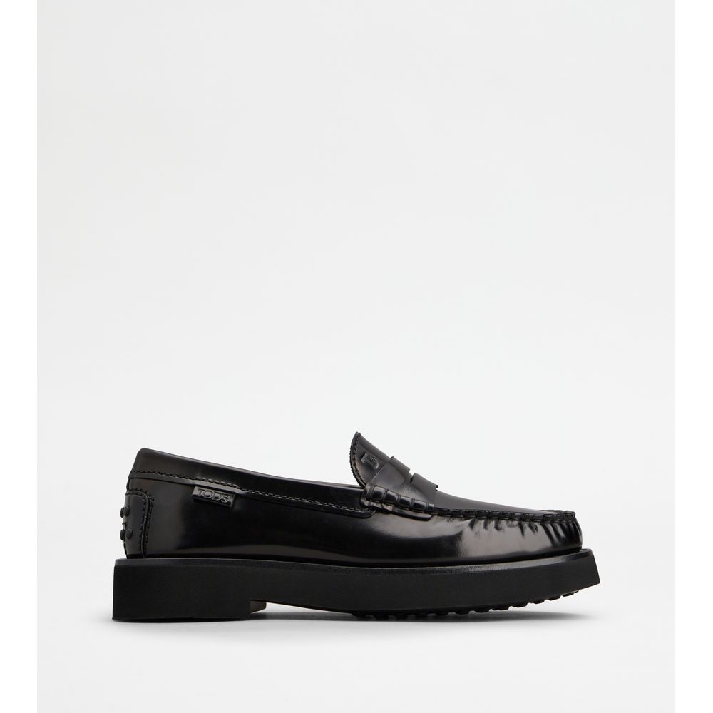 Tods Loafers In Leather Black Mens